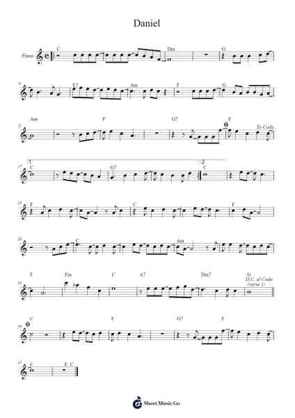 Daniel Sheet Music by Elton John-Arr.Humlouie