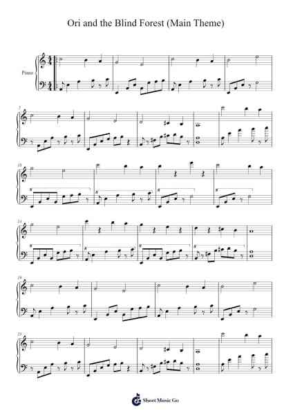 Ori and the Blind Forest (Main Theme) Sheet Music by Evan Wilcox-Arr.Kriso Dolclaire