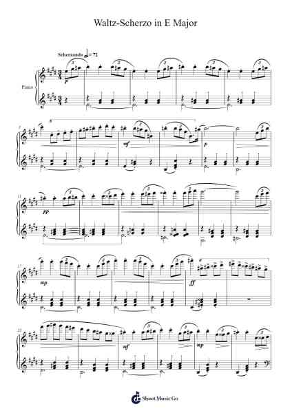 Waltz-Scherzo in E Major Sheet Music by Lewbing-Arr.Cranewright Troycrofts