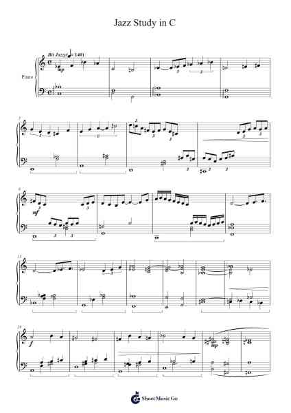 Jazz Study in C Sheet Music by Wohall-Arr.Kelins Woothe