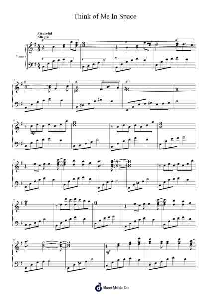 Think of Me In Space Sheet Music by Stelse Wagburne-Arr.Mattvey Chilrick