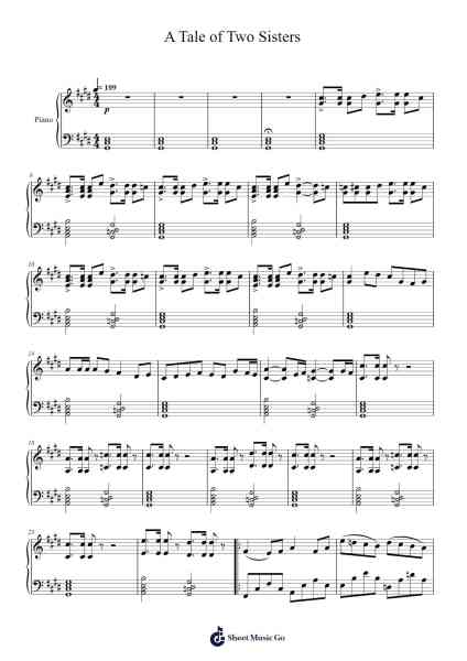 A Tale of Two Sisters Sheet Music by undefined-Arr.Cookwebb