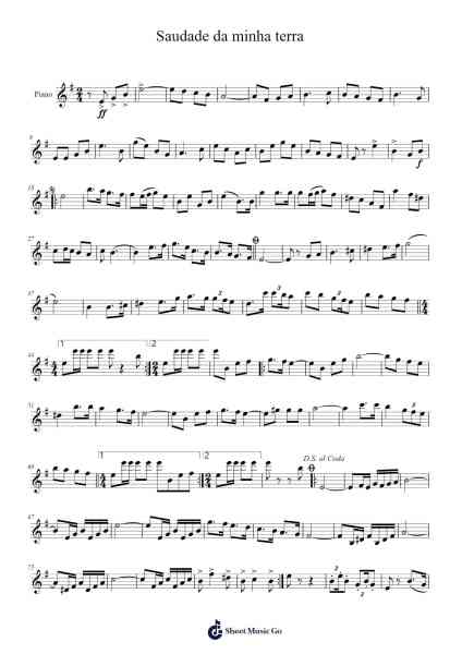 Saudade da minha terra Sheet Music by Sgt Luiz Evaristo-Arr.Larfox Efquinn