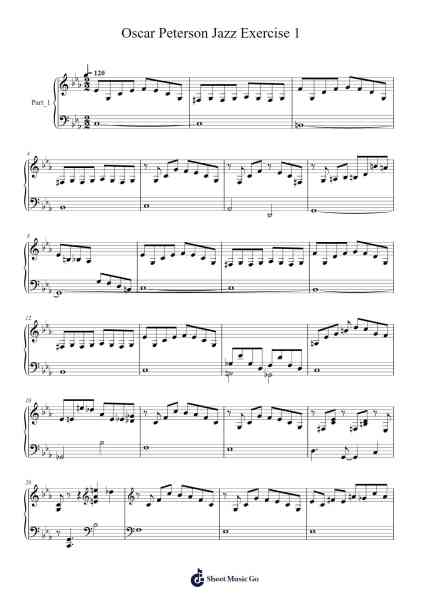 Oscar Peterson Jazz Exercise 1 Sheet Music by Oscar Peterson-Arr.Jannuel Graceche