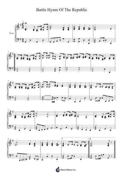 Battle Hymn Of The Republic Sheet Music by William Steffe-Arr.Otnold