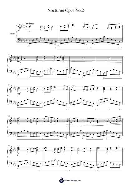 Nocturne Op.4 No.2 Sheet Music by Richard Cai-Arr.Franling Godrwood