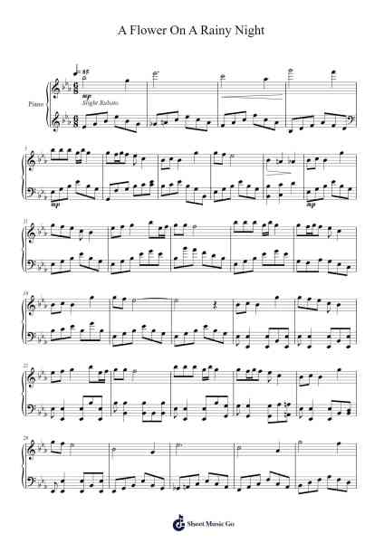 A Flower On A Rainy Night Sheet Music by Wei Fan Chang-Arr.Reyblume Poundtor