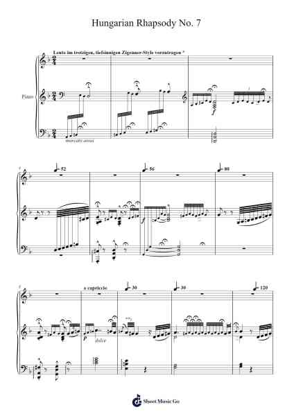 Hungarian Rhapsody No. 7 in E Minor, S. 244 Sheet Music by Franz Liszt-Arr.Bryceny