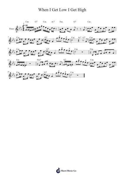 When I Get Low I Get High Sheet Music by Marion Sunshine-Arr.Nonings Baclair