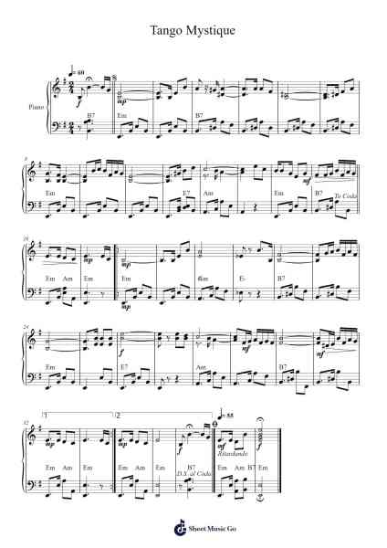 Tango Mystique Sheet Music by A. I. Johnsen-Arr.Ausdam Pukin