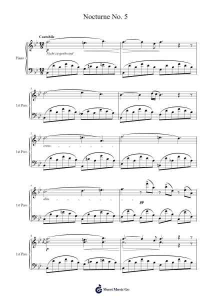 Nocturne No. 5 in B-flat Major Sheet Music by John Field-Arr.Primeg