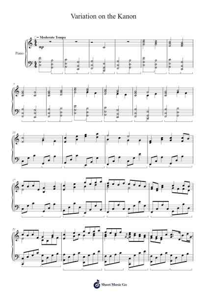 Kanon in D - Variations Sheet Music by Johann Pachelbel-Arr.Noelje