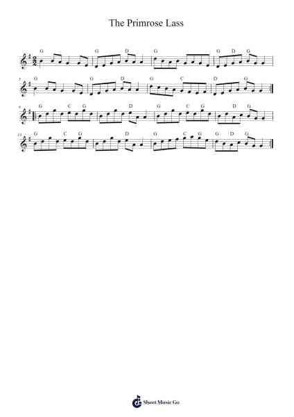 The Primrose Lass Sheet Music by Traditional-Arr.Sampridge Yvettejill
