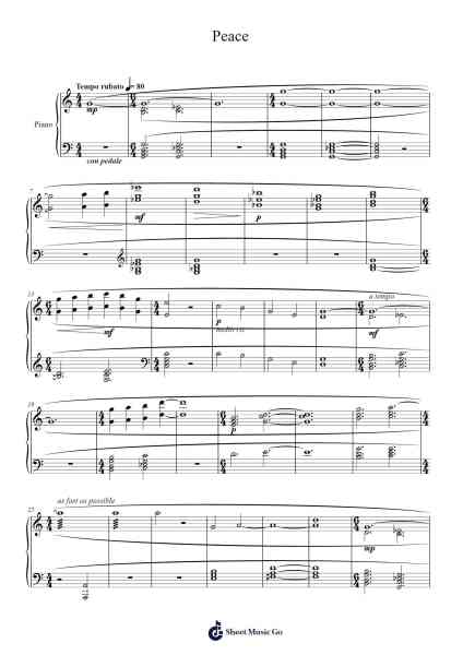 Peace Notenblatt von Jeremy Zuckerman/Benjamin Wynn/Ryan Zhu-Arr.Vicvey Cotge