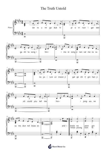 The Truth Untold Sheet Music by Pagwoolf Nynoah-Arr.Twainsel