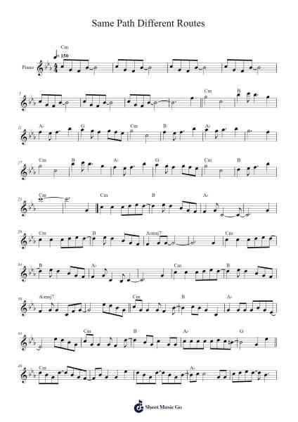 Same Path Different Routes Sheet Music by undefined-Arr.Vithel