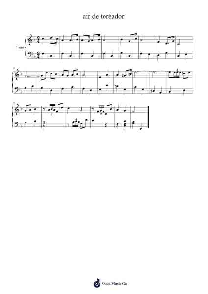 air de toréador Sheet Music by undefined-Arr.Blanes Poyale