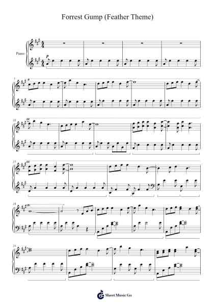 Forrest Gump (Feather Theme) Sheet Music by Alan Silvestri-Arr.Bulgy Boylebaird