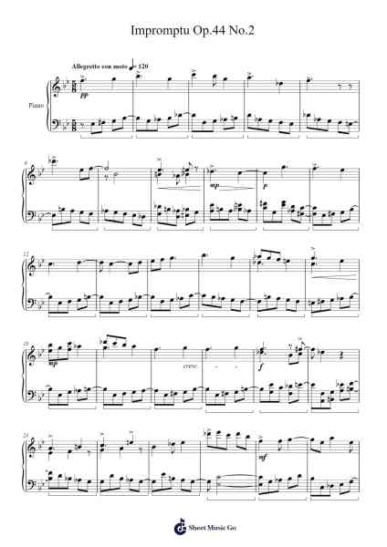 Impromptu Op.44 No.2 Sheet Music by undefined-Arr.Hooshua