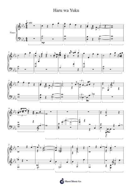 Haru wa Yuku Sheet Music by Aimer-Arr.Bertreade