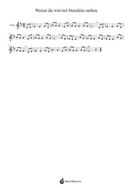 Weisst du wieviel Sternlein stehen Sheet Music by undefined-Arr.Linee Bushsopp