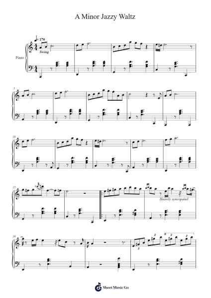 A Minor Jazzy Waltz in A Minor Sheet Music by Sadiq Muhammad-Arr.Felnah Puvien