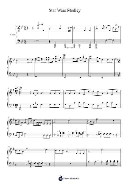 Star Wars Medley Sheet Music by John Williams-Arr.Marjill