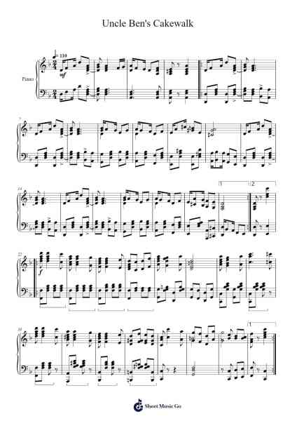 Uncle Ben's Cakewalk Sheet Music by Tom Brier-Arr.Moulboyce