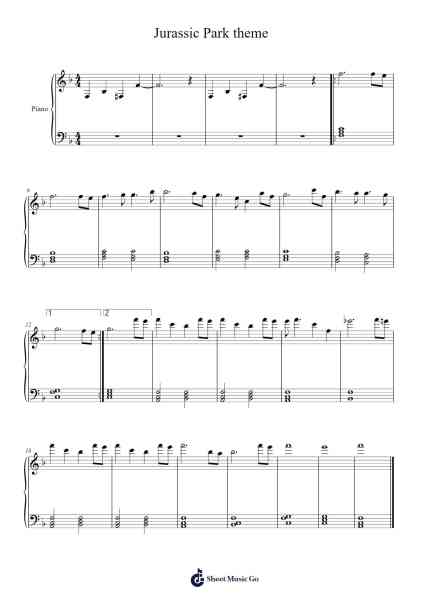 Jurassic Park theme Sheet Music by undefined-Arr.Nanholt Walkchi