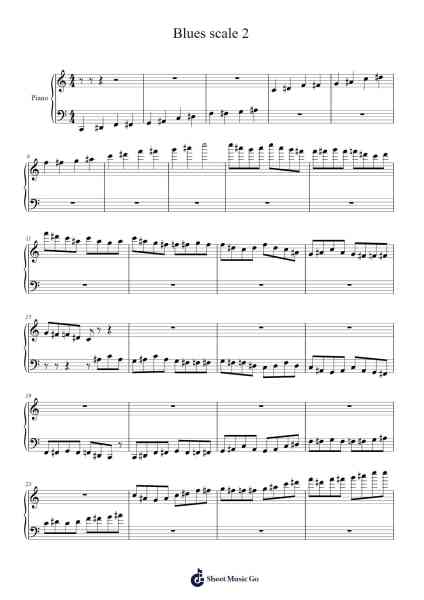 Blues scale 2 Sheet Music by Marco Farina-Arr.Duttledk Corh