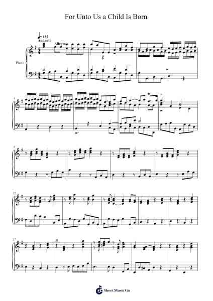For Unto Us a Child is Born Sheet Music by G. F. Handel-Arr.Nogreve Elcrofts
