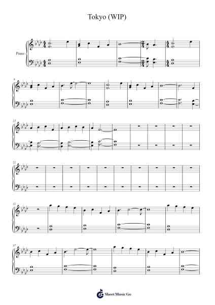 Tokyo (WIP) Sheet Music by RM-Arr.Ruthneil Rulan