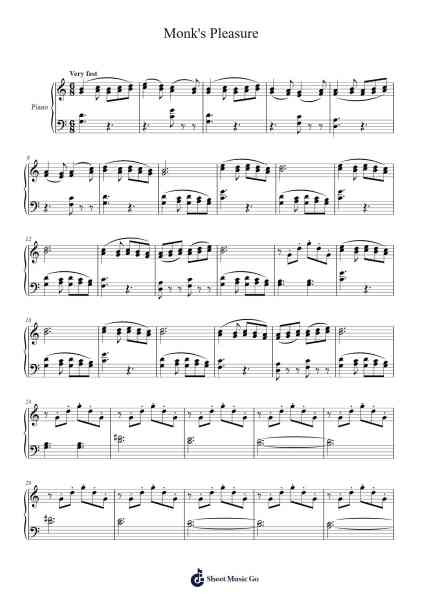 Monk's Pleasure Sheet Music by Tuukka Jokilehto-Arr.Popbraith Cookryl