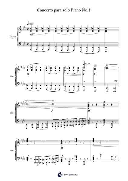 Concerto para solo Piano No.1 (1.Movement) Sheet Music by Selas-Arr.Fagee