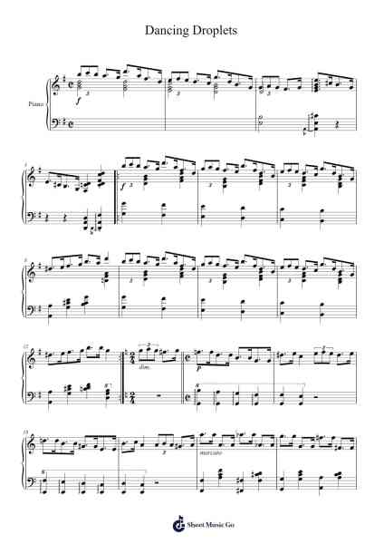 Dancing Droplets Sheet Music by Sylvain Hamy-Arr.Joedrich