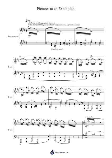 Pictures at an Exhibition: Cum mortuis in lingua mortua Sheet Music by Modest Mussorgsky-Arr.Kyleyy