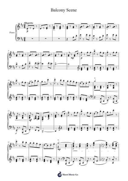 Romeo and Juliet - Balcony Scene Sheet Music by Vincent-Arr.Pumens Faulkgrant