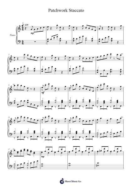 Patchwork Staccato Sheet Music by とあ (toa)-Arr.Housebuck Boylejones