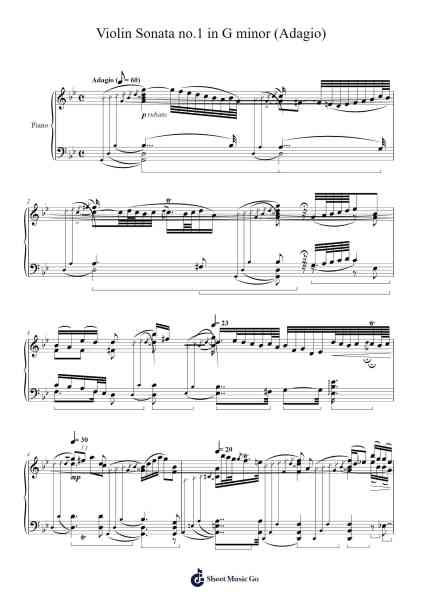 Violin Sonata No. 1 in G Minor, BWV 1001: I. Adagio Sheet Music by J.S. Bach-Arr.Brewsriah Lesrald