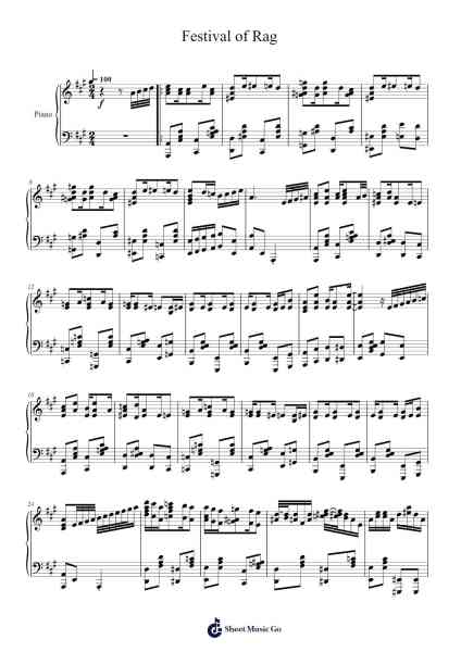 Festival of Rag Sheet Music by Joshua Caleb-Arr.Crybe Hickssia