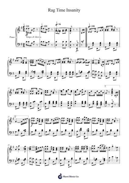 Rag Time Insanity Sheet Music by Chris Praetorius-Arr.Corrie
