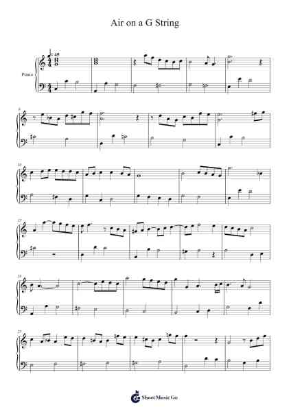 Air on a G String Sheet Music by Johann Sebastian Bach-Arr.Toddgail
