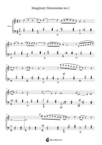 Gnossienne No. 1 Sheet Music by Erik Satie-Arr.Faitheten Finntham