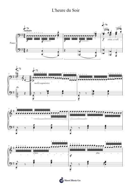 Étude Op. 105 No. 6 "L'heure du Soir" Sheet Music by Frédéric Chopin-Arr.Janron