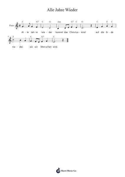 Alle Jahre wieder Sheet Music by Friedrich Silcher-Arr.Wancolm