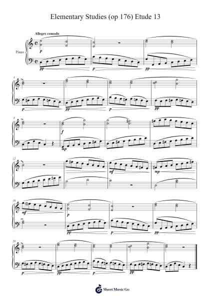 Elementary Studies, Op. 176: Etude 13 Sheet Music by Jean-Baptiste Duvernoy-Arr.Hawroll Quilrel