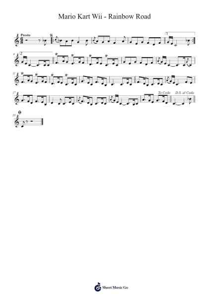 Mario Kart Wii - Rainbow Road Sheet Music by Asuka Ohta/Ryo Nagamatsu-Arr.Huce Earlville