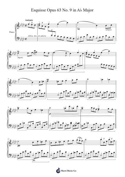 Esquisse Opus 63 No. 9 in A♭ Major Sheet Music by Charles-Valentin Alkan-Arr.Leighborn