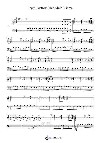 Team Fortress Two Main Theme Sheet Music by Valve-Arr.Deblack Sram