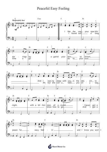 Peaceful Easy Feeling Notenblatt von Eagles-Arr.Nestowe Yorkse